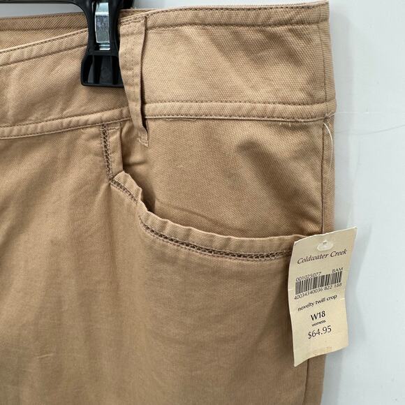Coldwater Creek NWT Bi Stretch Novelty Twill Cropped Pants Khaki // 18 - Picture 6 of 10